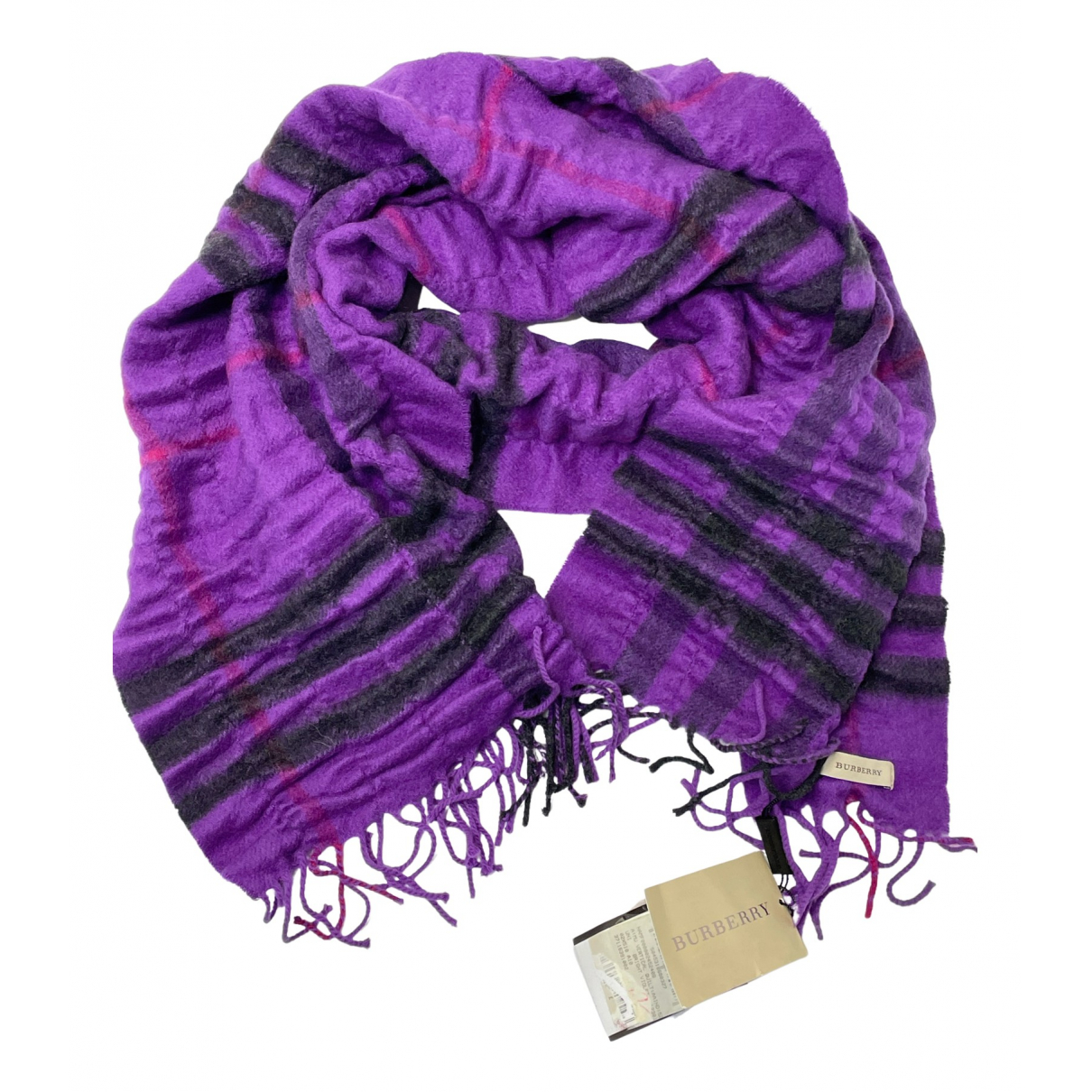 Cashmere scarf Burberry Purple in 